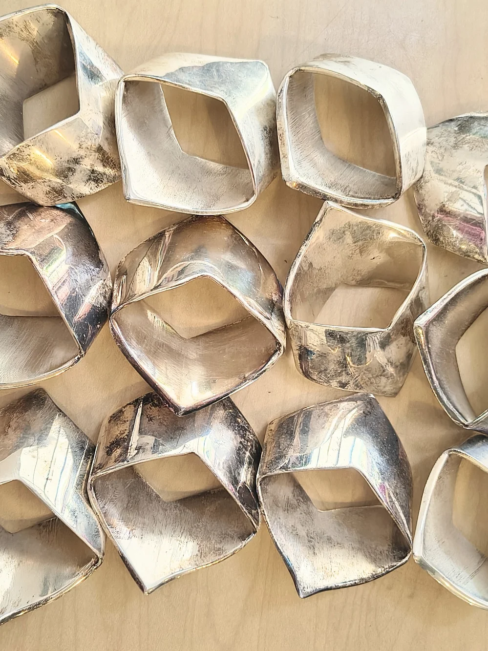 Silver Napkin Rings, Set Of 12
